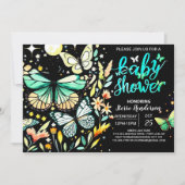 Chique Sage Flutter Baby shower Kaart (Voorkant)