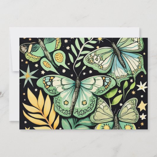 Chique Sage Flutter Baby shower Kaart (Achterkant)