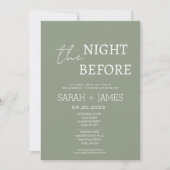 Chique Sage Green de avond voor repetitie diner Kaart (Voorkant)