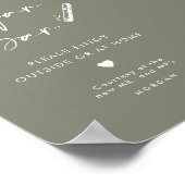 Chique Sage Groen Favor Sigaar Bar Trouwbord Poster (Hoek)