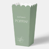 Chique Sage Groen Paar Monogram Popcorn Bedankdoosjes (Voorkant)