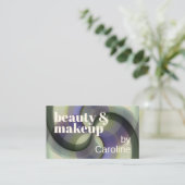 Chique Sage Groen Violet Lavendel Paarse Art Patro Visitekaartje (Staand voorkant)