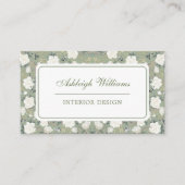 Chique Sage Groene Chinoiserie Bloem Interieur Des Visitekaartje (Voorkant)