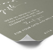 Chique Sage Groene Kaarten en Cadeaus Favor Trouwb Poster (Hoek)