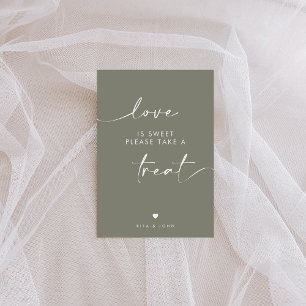 Chique Sage Groene Liefde Is Lief Snoep Trouwteken Poster