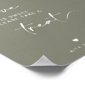 Chique Sage Groene Liefde Is Lief Snoep Trouwteken Poster (Hoek)