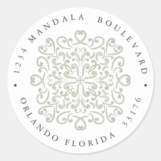 CHIQUE SAGE GROENE TEGEL BRUILOFT Retouradres Ronde Sticker (Voorkant)