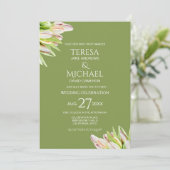 Chique Sage Groene Tulp Floral Modern Kaart (Staand voorkant)