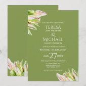 Chique Sage Groene Tulp Floral Modern Kaart (Voorkant / Achterkant)