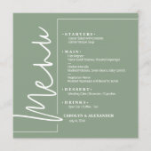 Chique saliegroen menu (Voorkant)