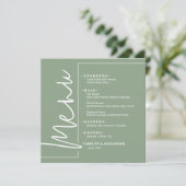 Chique saliegroen menu (Staand voorkant)