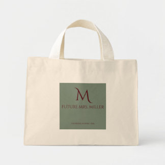Chique Saliegroene Flirt Monogram Toekomstige Mevr Mini Tote Bag