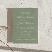 Chique saliegroene luxe boho moderne bruiloft kaart