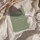 Chique saliegroene luxe boho moderne bruiloft kaart