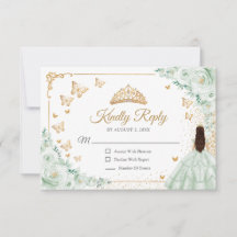 Chique Saliegroene Rozen Gouden Quinceanera Antwoo