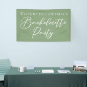 Chique saliegroene vrijgezellenfeest verpersoonlij spandoek (Beurs)
