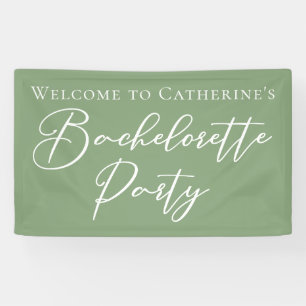 Chique saliegroene vrijgezellenfeest verpersoonlij spandoek