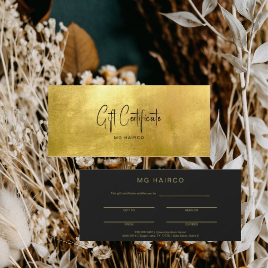 Chique Salon Gouden & Zwarte Cadeaubon