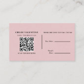 Chique Salon QR Code Loyalty Verwijzing Roze (Achterkant)