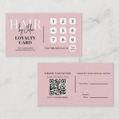 Chique Salon QR Code Loyalty Verwijzing Roze (Voorkant / Achterkant)