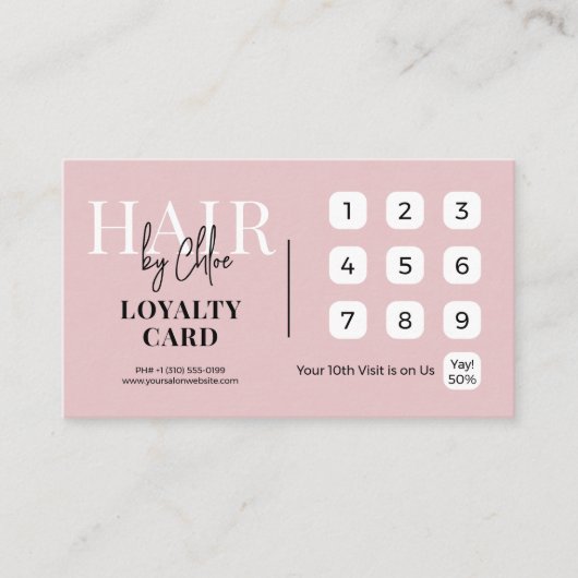 Chique Salon QR Code Loyalty Verwijzing Roze (Voorkant)
