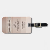 Chique Sandy Chocolate Streep Bagagerekje Bagagelabel (Voorkant horizontaal)