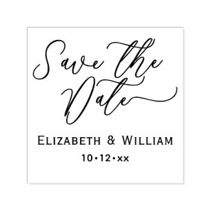 Chique Save the Date Huwelijk Typography #1 Naam D Zelfinktende Stempel