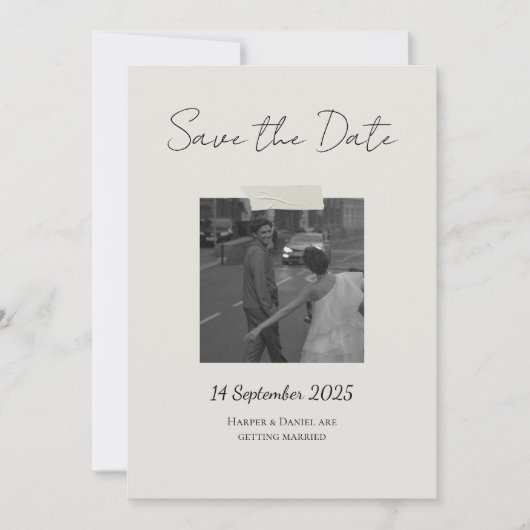 Chique Save The Date-kaart met persoonlijke touch Bedankkaart (Voorkant)