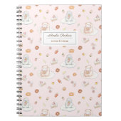 Chique Schaap & Pinguïn Desserts Patroon Roze naam Notitieboek (Voorkant)