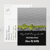 chique schattige boog groene foto Afstuderen Uitno Uitnodiging Briefkaart (Voorkant / Achterkant)