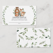 Chique Schattige bosdieren groen luier rafel Informatiekaartje (Voorkant / Achterkant)