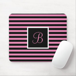 Chique Schattige Initiaal Letter Roze en Zwart Ges Muismat