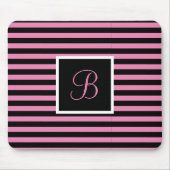 Chique Schattige Initiaal Letter Roze en Zwart Ges Muismat (Voorkant)