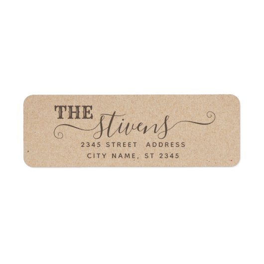 Chique schattige script minimalistische kartonnen  etiket (Voorkant)