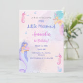 Chique Schattige Zeemeermin Verjaardag Kaart (Staand voorkant)