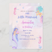Chique Schattige Zeemeermin Verjaardag Kaart (Voorkant / Achterkant)