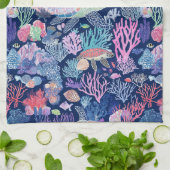 Chique schildpadkoralen theedoek (Gevouwen)