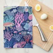 Chique schildpadkoralen theedoek (Quarter Fold)