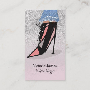 Chique Schoonheid Fashionista Blogger Glitter Hakk Visitekaartje