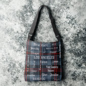 Chique Schotse Blauwe Rood Tartan Plaid & Megasted Crossbody Tas