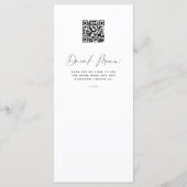Chique Schuur Bruiloft Menu met Cocktail QR code (Achterkant)