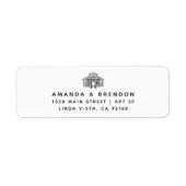 Chique Schuur Bruiloft Retouradres Label (Voorkant)