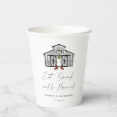 Chique Schuur Eet Drink en getrouwd zijn Papieren Bekers (Achterkant)