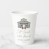 Chique Schuur Eet Drink en getrouwd zijn Papieren Bekers (Voorkant)