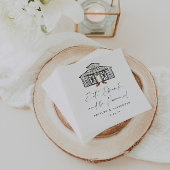 Chique schuur eet Drink worden getrouwd Servet