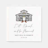 Chique schuur eet Drink worden getrouwd Servet (Voorkant)