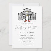 Chique schuur met pompoenen bruiloft receptie kaart (Voorkant)