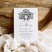 Chique schuur met pompoenen bruiloft uitnodiging