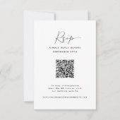 chique schuur | Minimalistische QR Code Bruiloft R RSVP Kaartje (Voorkant)