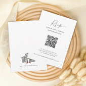 chique schuur | Minimalistische QR Code Bruiloft R RSVP Kaartje